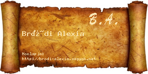 Bródi Alexia névjegykártya